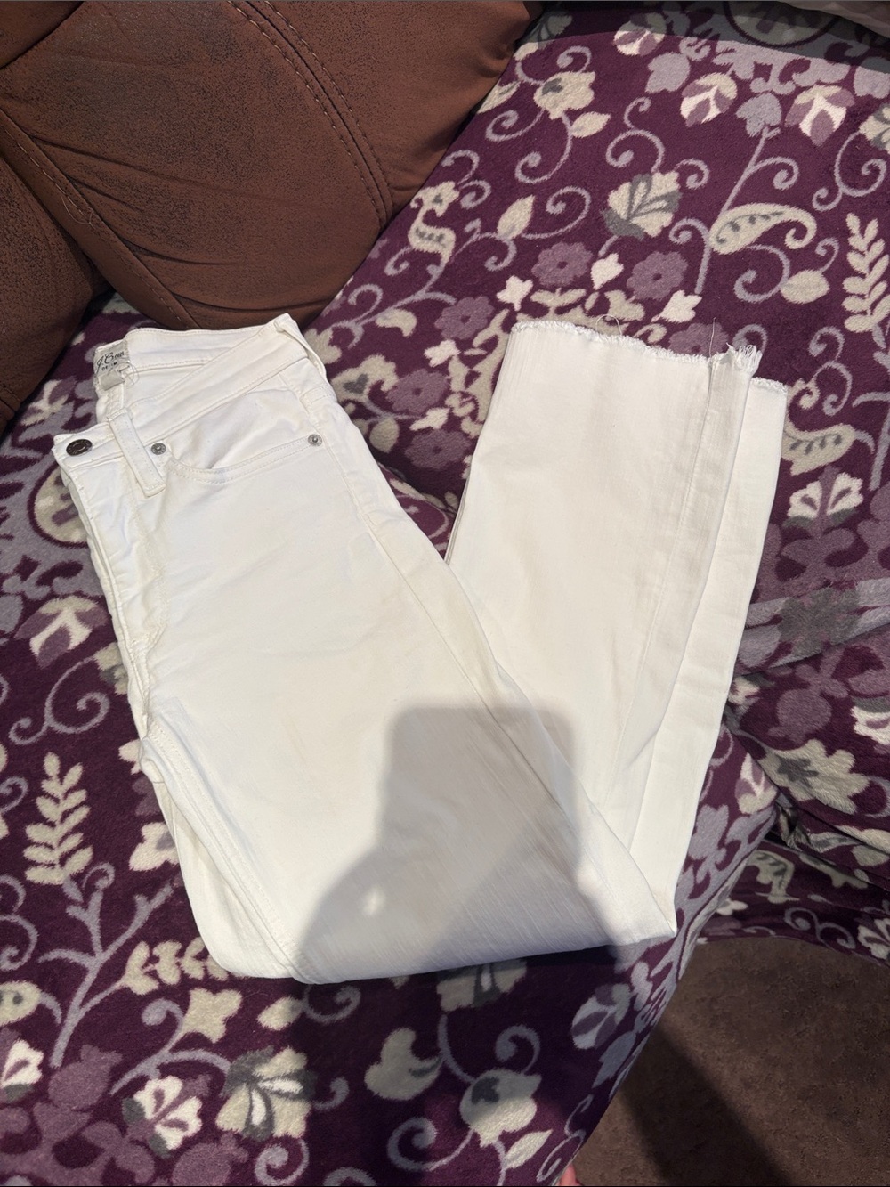 J. Crew White Ankle Cropped Skinny Jeans